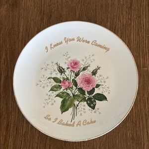 CARDINAL CHINA CO. “I knew you were coming So I baked a Cake” plate